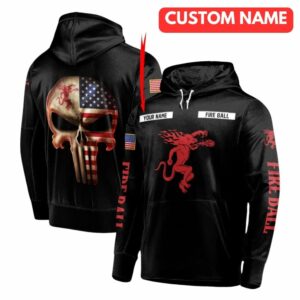 Personalized Black USA Flag Skull Fireball Whisky All Over Print Hoodie