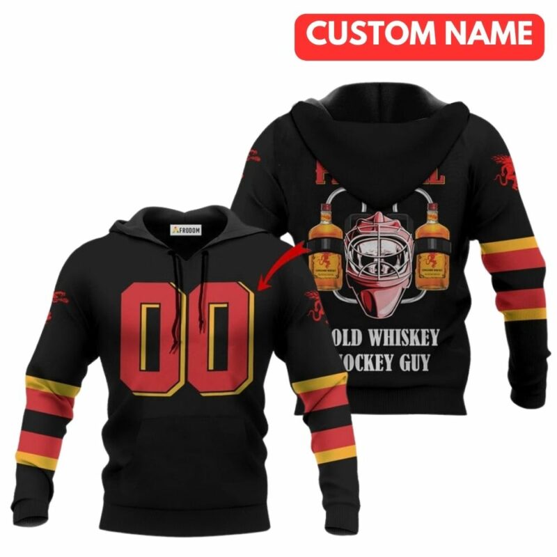 Personalized cold fireball whisky hockey guy 3d hoodie 1