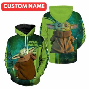 Personalized Cute Baby Yoda All Over Print Hoodie