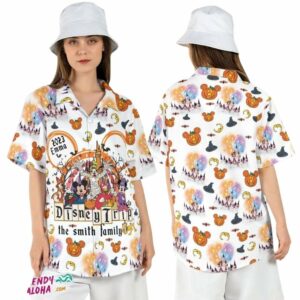 Personalized Disneyland Trip Villains Magic Kingdom Spooky Hawaiian Shirt