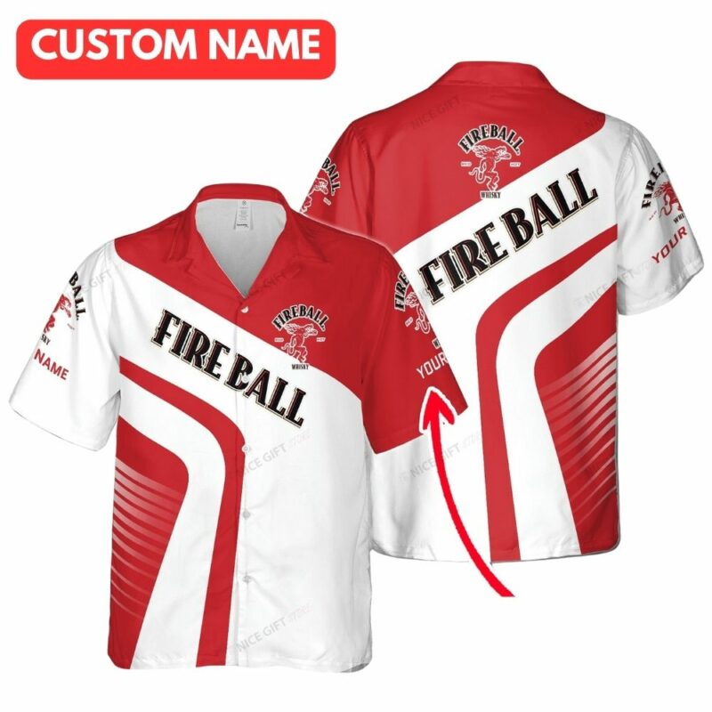 Personalized fireball cinnamon whisky in my heart hawaiian shirt 1