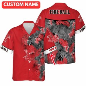 Personalized Fireball Whisky Floral Leaves Tropical Hawaiian Shirt