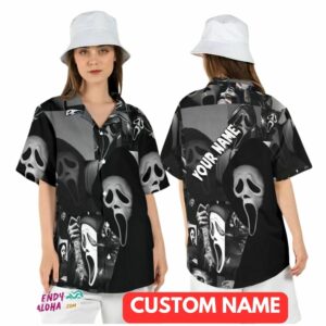 Personalized Ghostface Scream Movie Scary Halloween Hawaiian Shirt