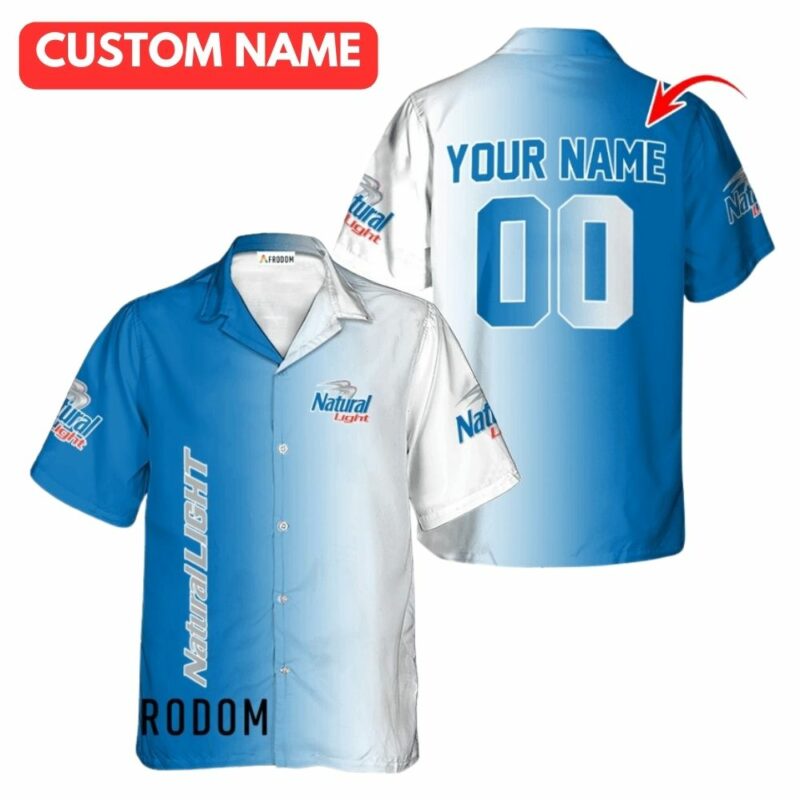 Personalized gradient natural light hawaiian shirt 1