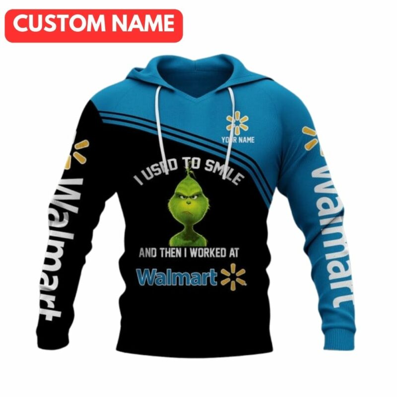 Personalized grinch with walmart christmas 3d hoodie 1