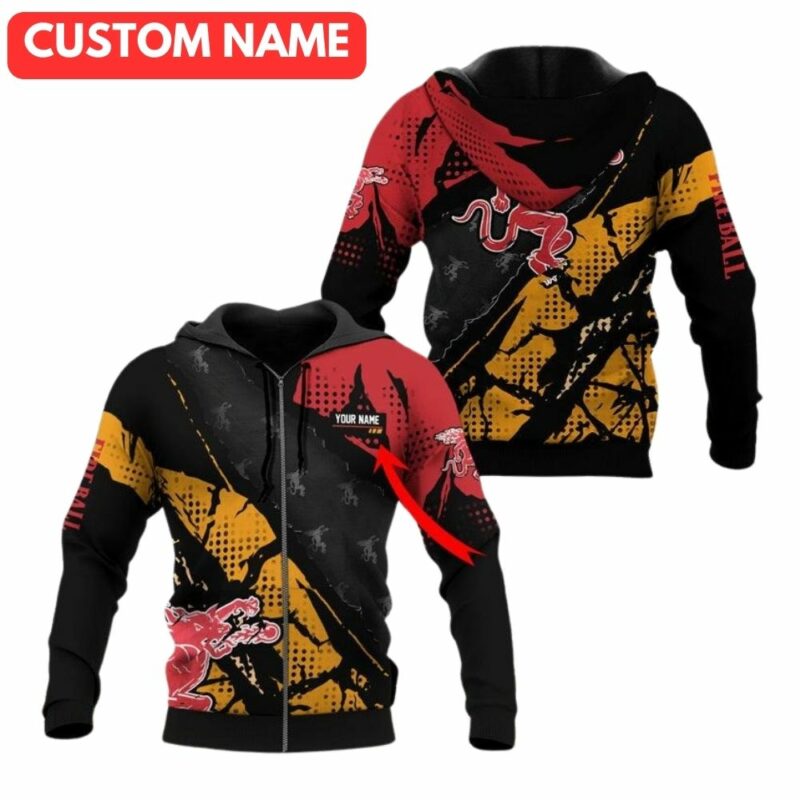 Personalized halftone fireball whisky 3d hoodie 1
