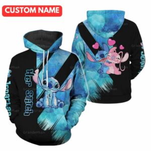 Personalized Her Stitch And Angel All Over Print Hoodie