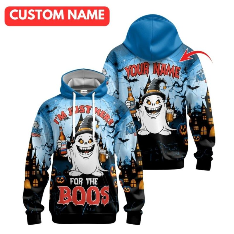 Personalized im just here for the boos natural light 3d hoodie 1