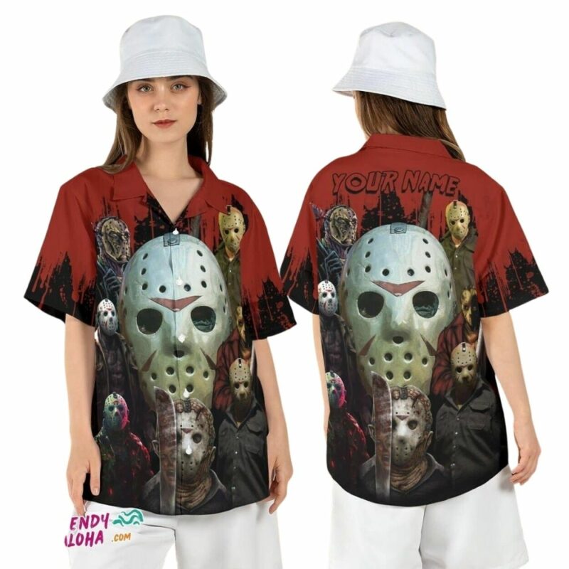 Personalized jason voorhees horror mask friday hawaiian shirt 13th hawaiian shirt 1