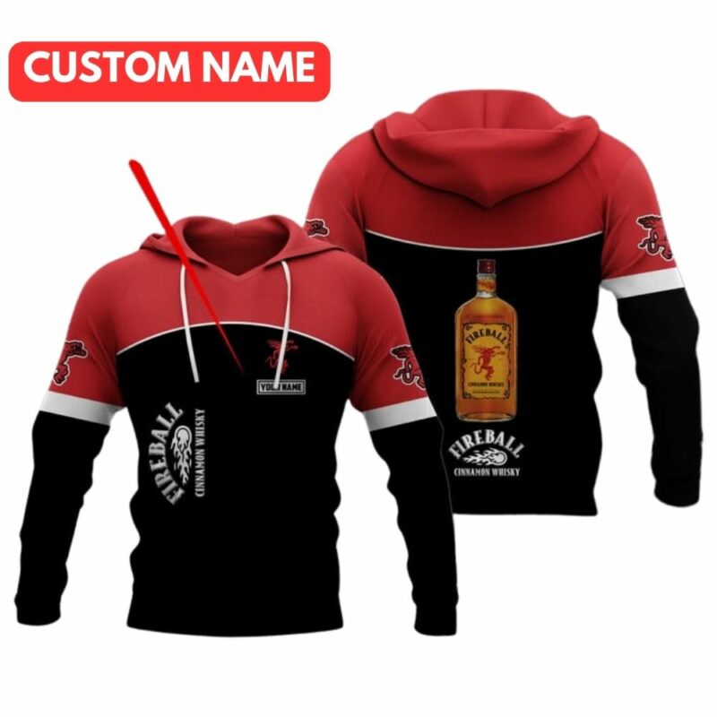 Personalized logo fireball in my heart 3d hoodie 1