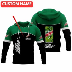 Personalized Logo Moutain Dew In My Heart Black And Green All Over Print Hoodie