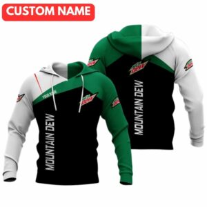 Personalized Logo Moutain Dew In My Heart Black Green And White All Over Print Hoodie