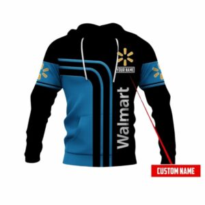 Personalized Logo Walmart In My Heart Stripe Black And Blue All Over Print Hoodie