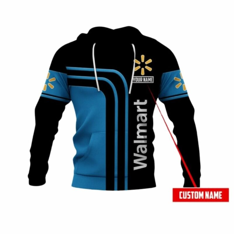 Personalized logo walmart in my heart stripe black and blue 3d hoodie 1
