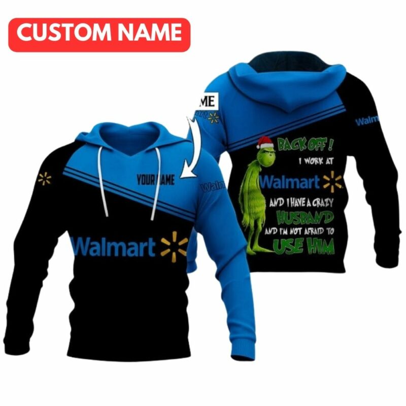 Personalized logo walmart with grinch christmas 3d hoodie 1