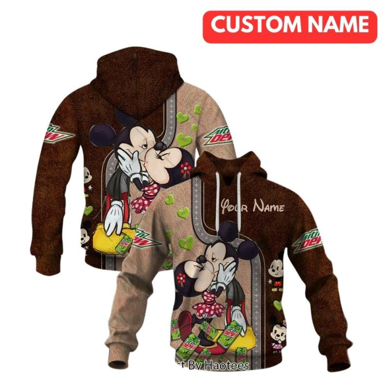 Personalized mountain dew mickey and minnie 3d hoodie 1