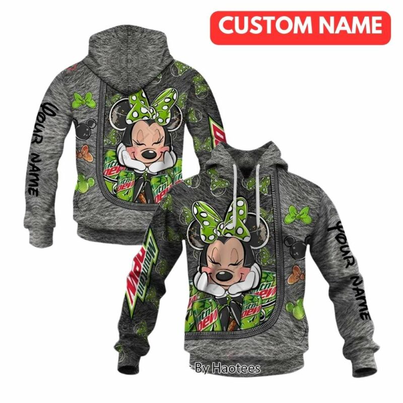 Personalized mountain dew minnie mouse 3d hoodie 1