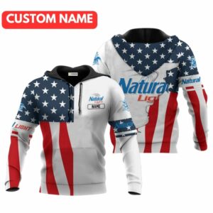 Personalized Natural Light Flag American All Over Print Hoodie