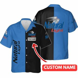 Personalized Natural Light In My Heart Black And Blue Hawaiian Shirt