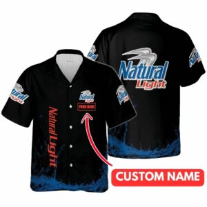 Personalized Natural Light Logo In My Heart Hawaiian Shirt