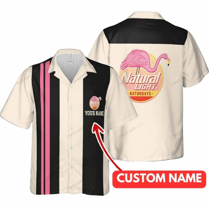 Personalized natural light naturdays flamingo hawaiian shirt 1