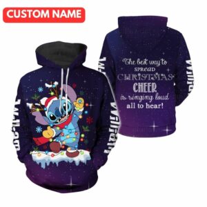 Personalized Stitch Christmas All Over Print Hoodie
