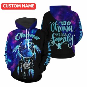 Personalized Stitch Ohana Means Family Disneyland All Over Print Hoodie