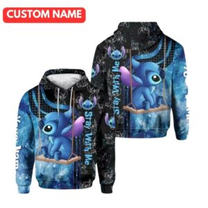 Personalized Stitch Stay With Me All Over Print Hoodie