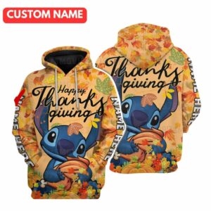 Personalized Stitch Thanksgiving Day All Over Print Hoodie