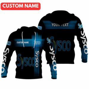 Personalized Sysco Black And Blue All Over Print Hoodie