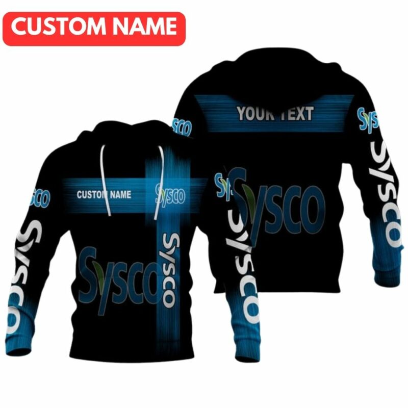 Personalized sysco black and blue 3d hoodie 1