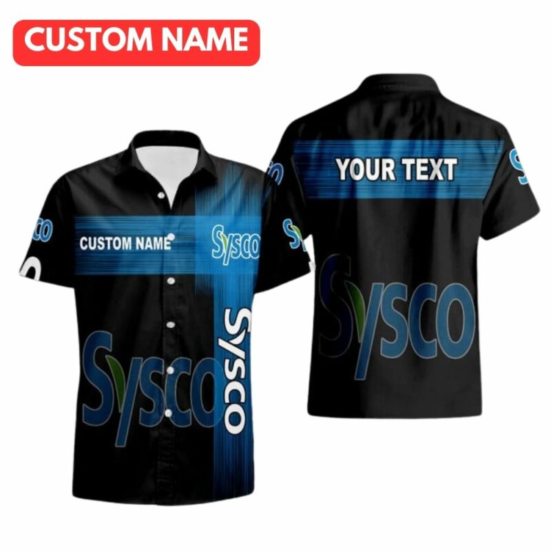 Personalized sysco black and blue funny hawaiian shirt 1
