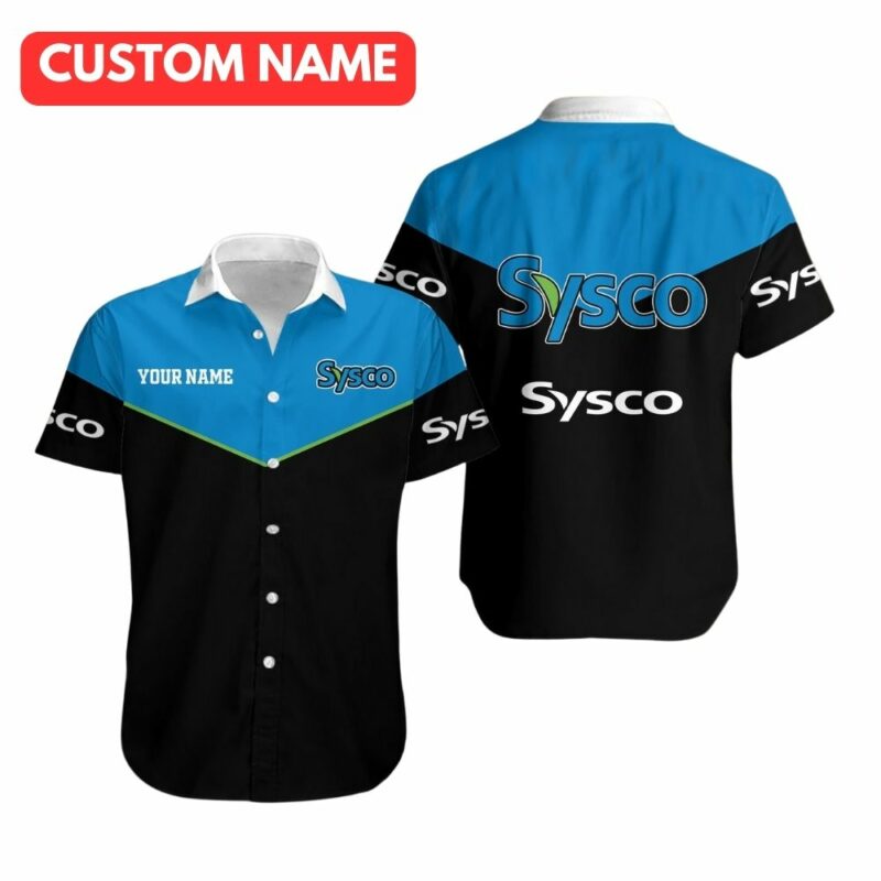 Personalized sysco black and blue hawaiian shirt 1