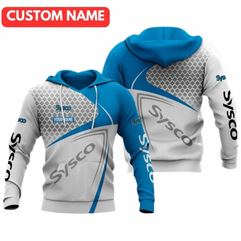 Personalized sysco blue and white 3d hoodie 1