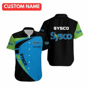 Personalized Sysco In My Heart Black Blue And Green Hawaiian Shirt