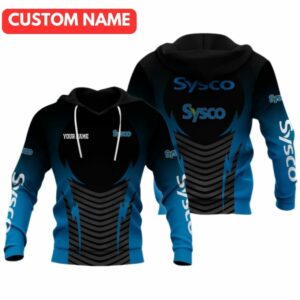 Personalized Sysco Logo Black And Blue All Over Print Hoodie