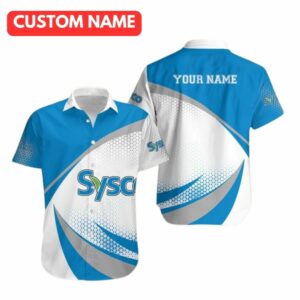 Personalized Sysco Logo Blue And White Hawaiian Shirt