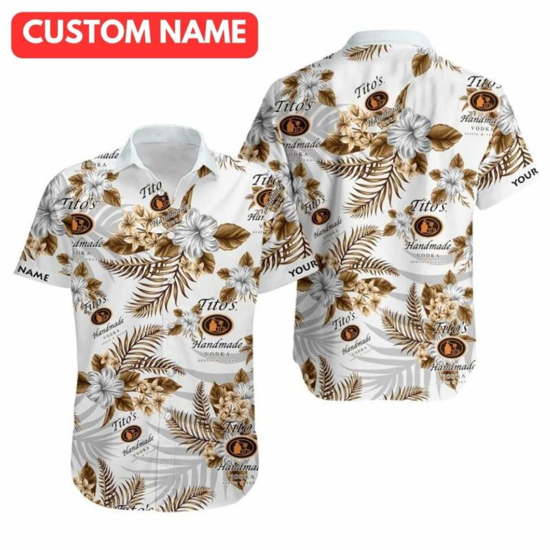 Personalized titos floral flower pattern tropical vacation summer hawaiian shirt 1