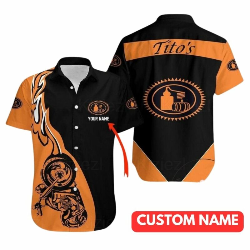 Personalized titos logo in my heart hawaiian shirt 1