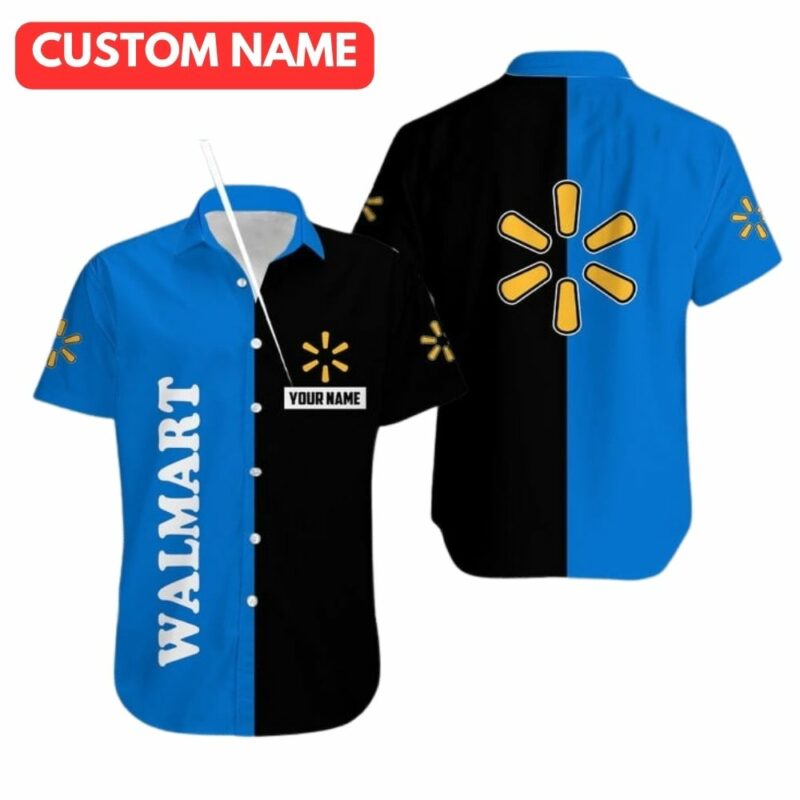 Personalized walmart black and blue hawaiian shirt 1