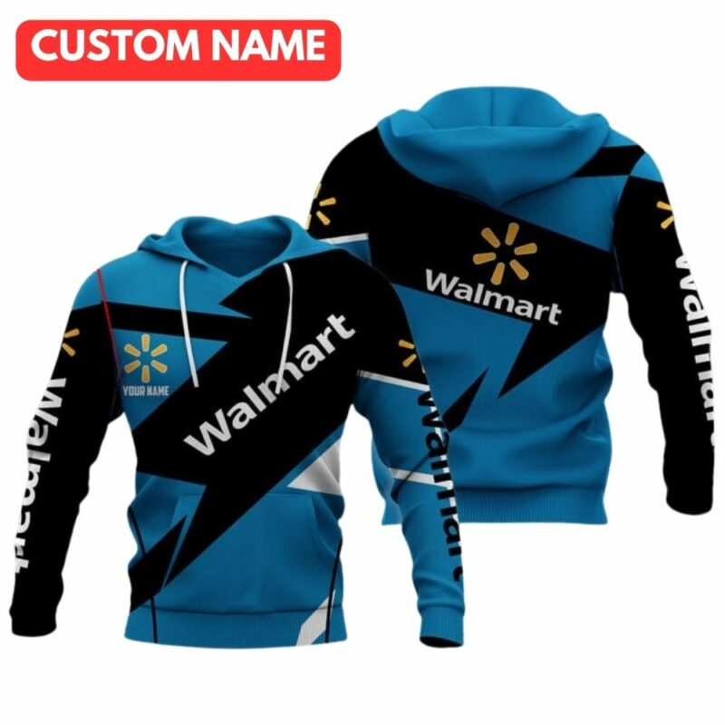 Personalized walmart black and blue logo 3d hoodie 1