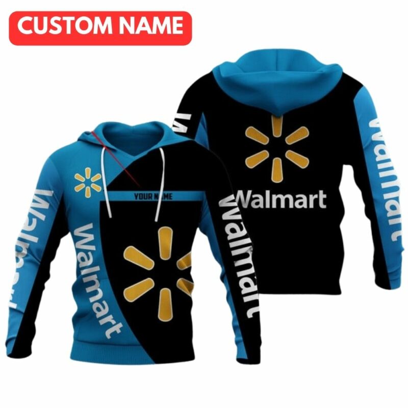 Personalized walmart black and blue logo funny 3d hoodie 1