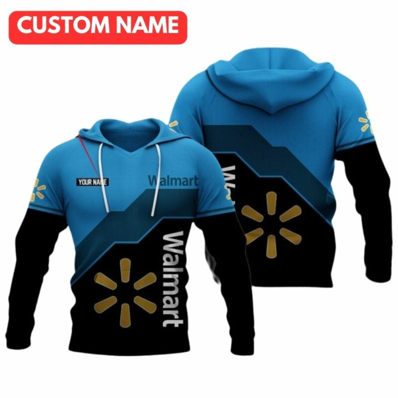 Personalized walmart blue and black 3d hoodie 1