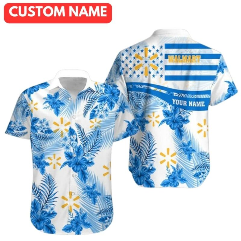 Personalized walmart floral flower leave pattern hawaiian shirt 1