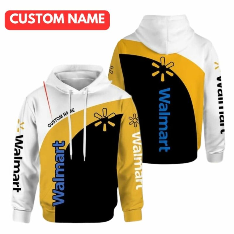 Personalized walmart in my heart black white and orange 3d hoodie 1