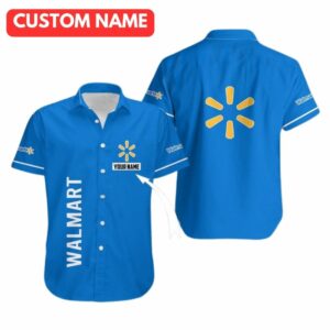 Personalized Walmart In My Heart Blue Hawaiian Shirt