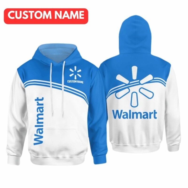 Personalized walmart in my heart logo blue and white 3d hoodie 1