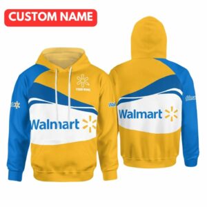 Personalized Walmart In My Heart Logo Blue White And Orange All Over Print Hoodie
