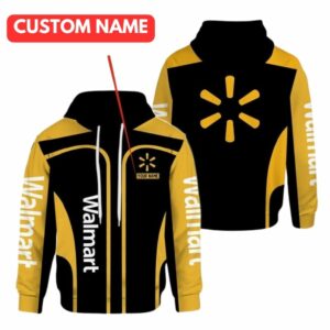 Personalized Walmart Logo Black And Orange All Over Print Hoodie