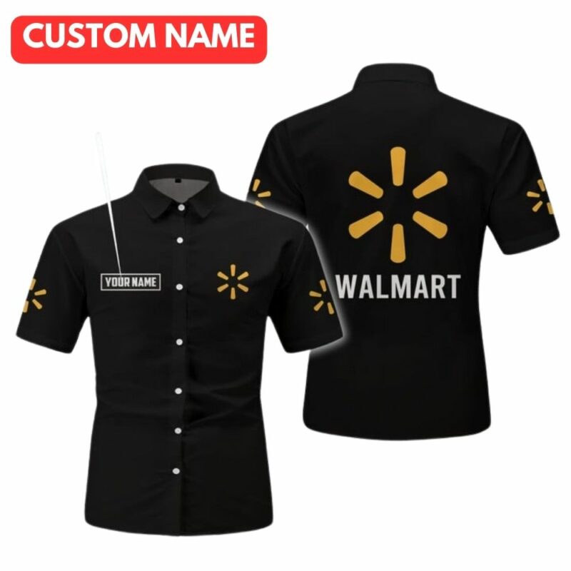 Personalized walmart logo in my heart black hawaiian shirt 1